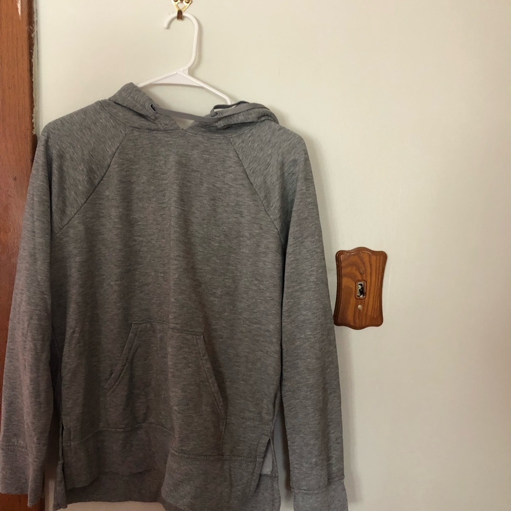 Gray pullover hoodie
